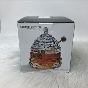 Studio Silversmiths Beehive Crystal Honey Jar Glass